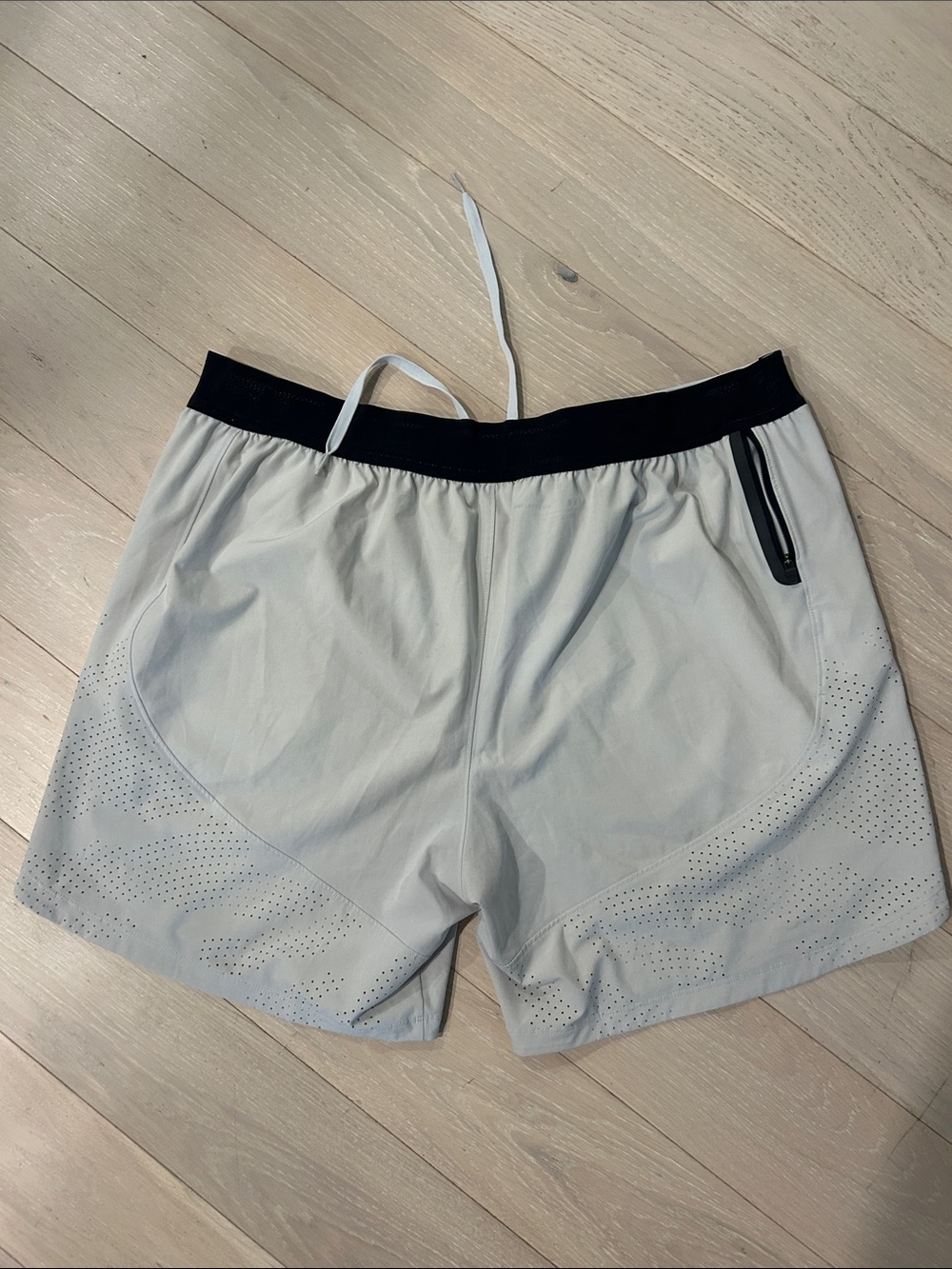 Under Armour White Athletic Shorts with Black Waistband